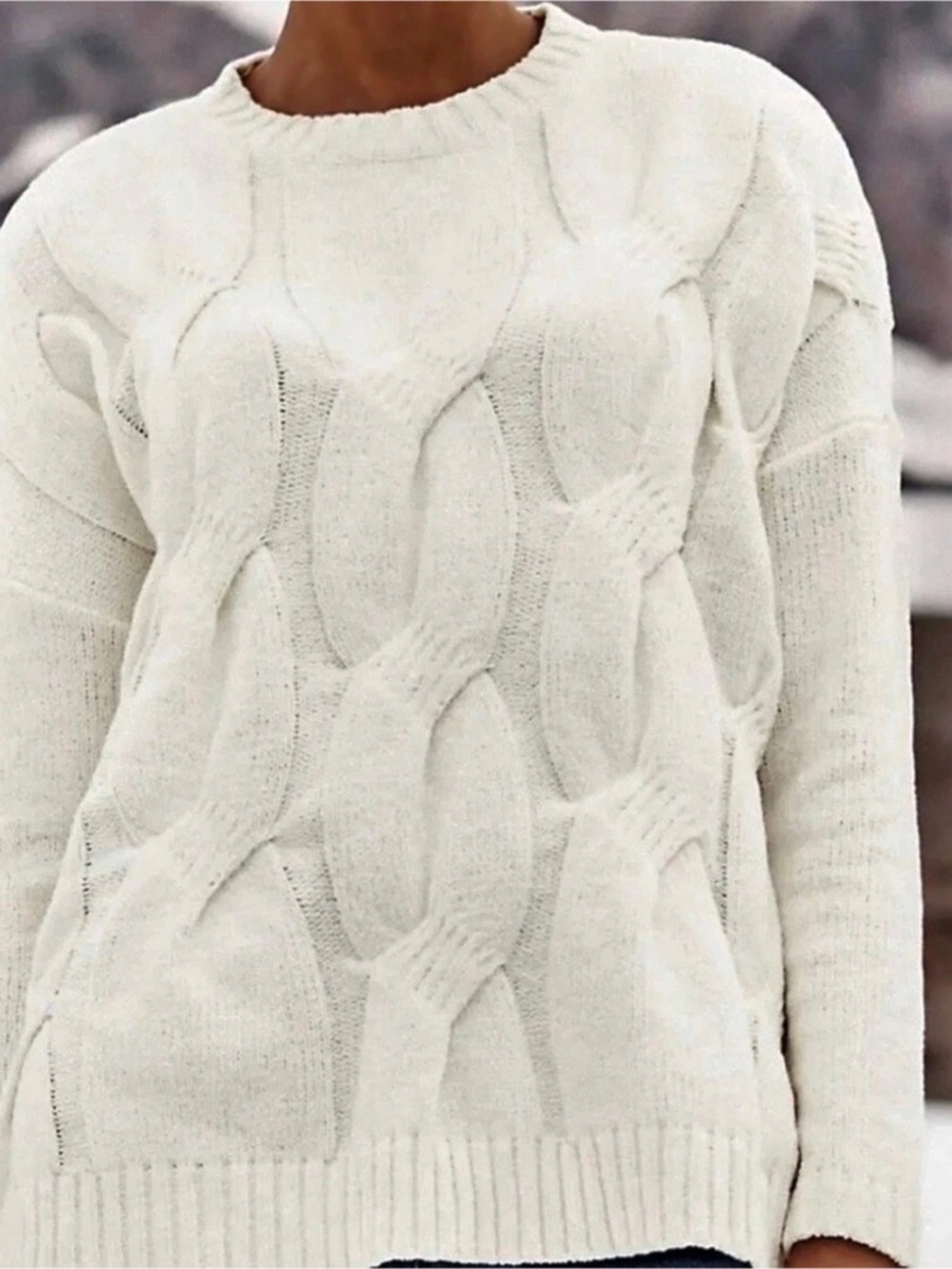 J.Jill Cable Knit Geometric Sweater Size Medium